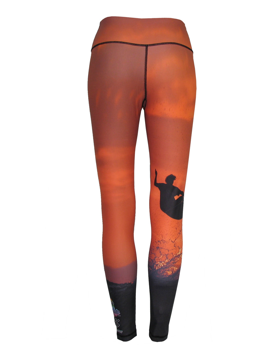Sunset Surfer Ocean Print Patterned All Sport Leggings