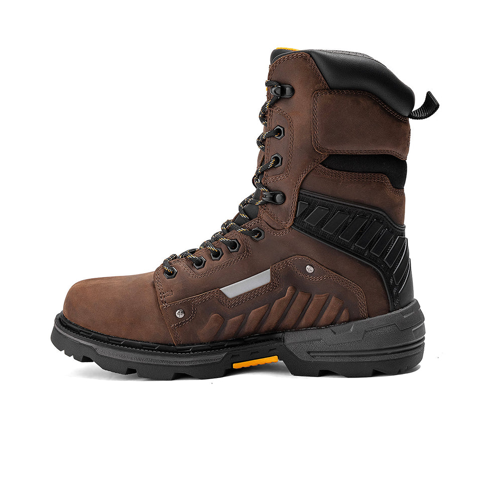 Scorpion 9" Plain Toe Waterproof Work Boot - Brown