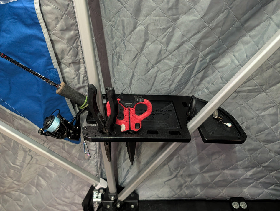 The Ultimate Ice Shanty Tackle & Tool Organizer Table