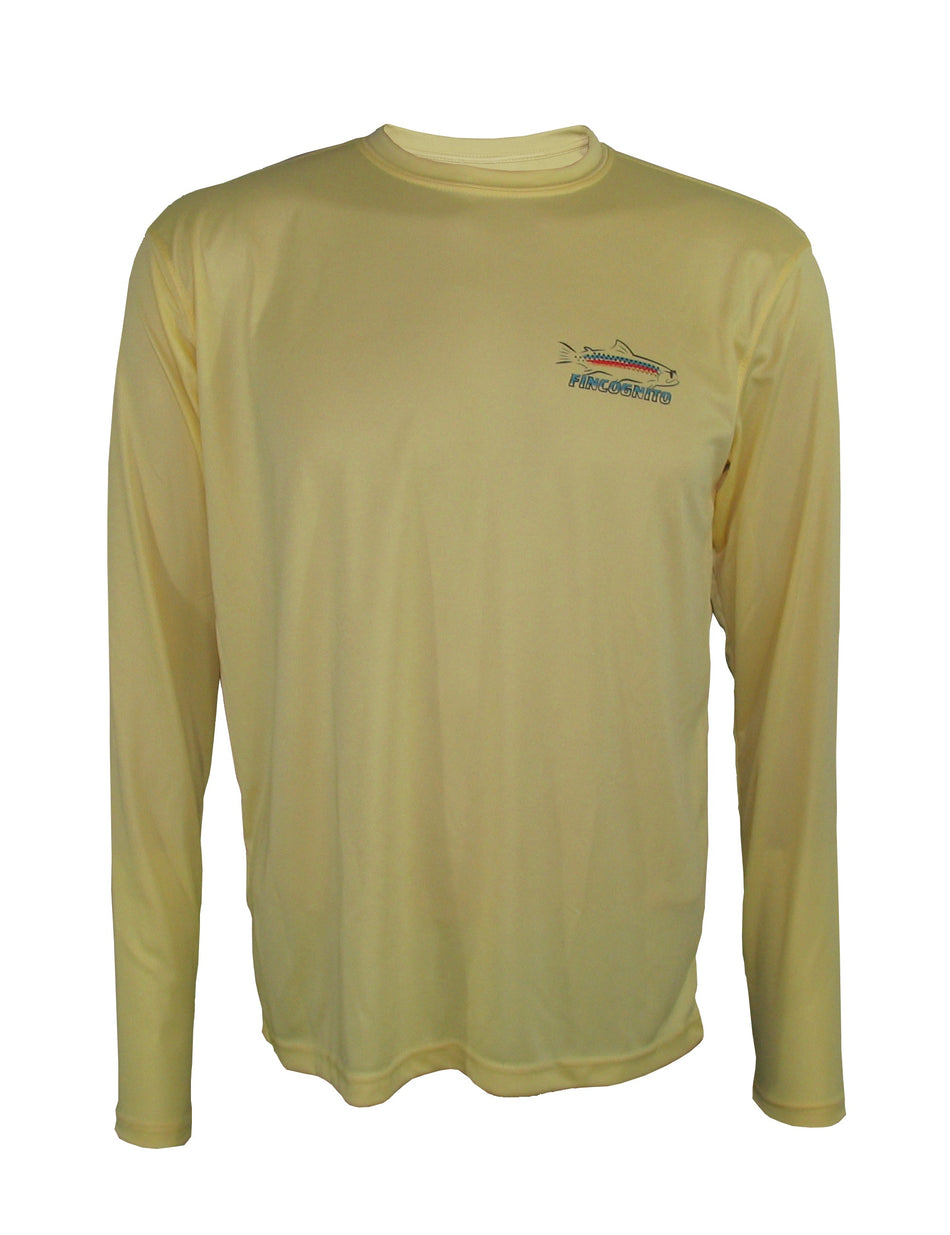 Men's Sun Protective Fishing Shirt Pale Yellow/Brown Trout