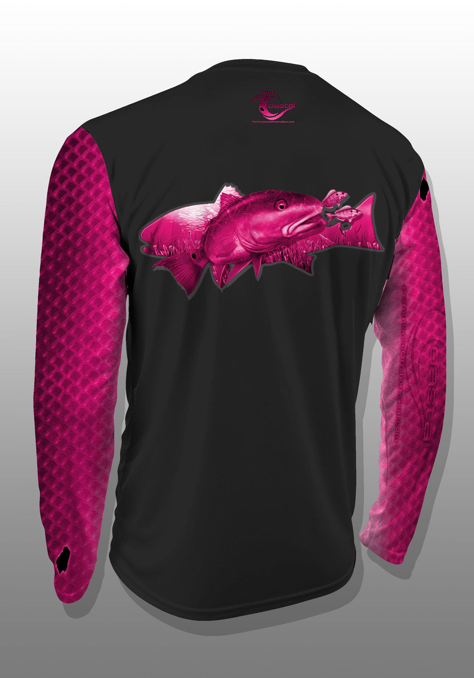 Coastal Pink Redfish Performance Long Sleeve T-shirt