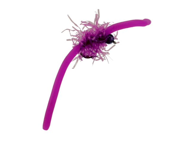 Tungsten Bead Head Squirmy Worm 2.0, Size 12 | Purple | Qty. 6 | Wild Water Fly Fishing