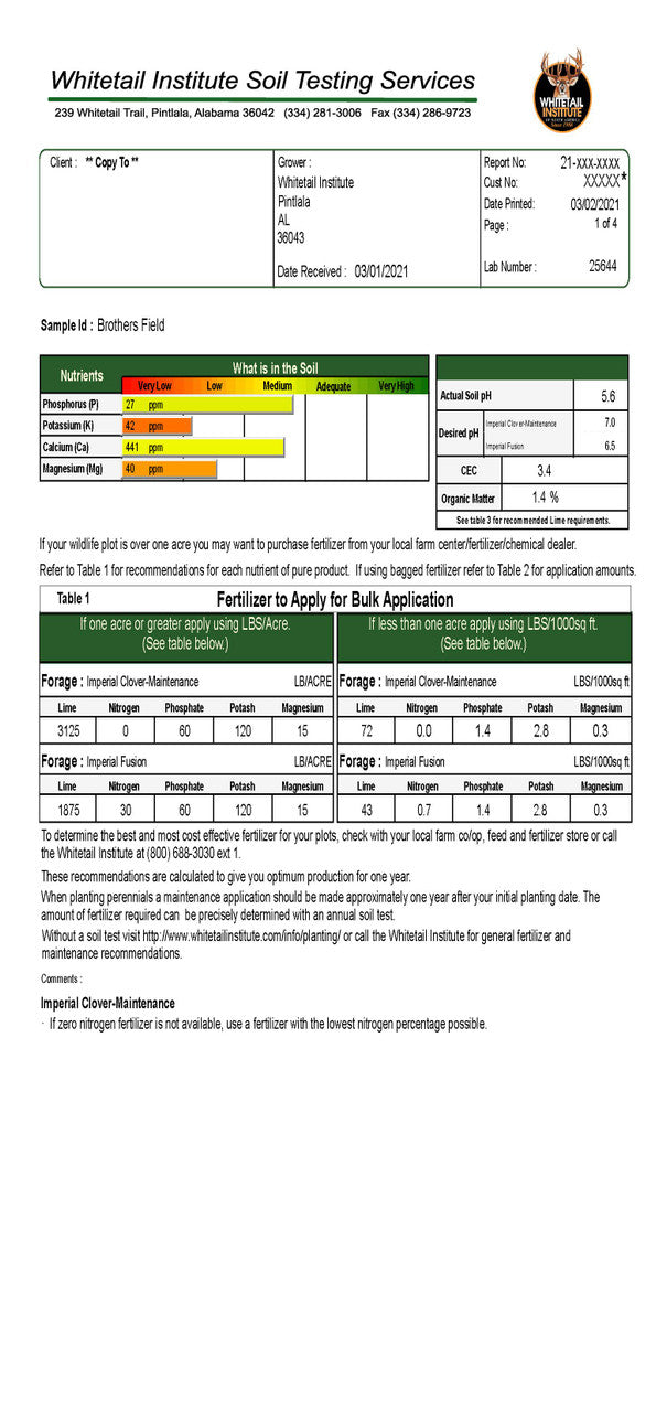 Whitetail Institute Soil Test Kit