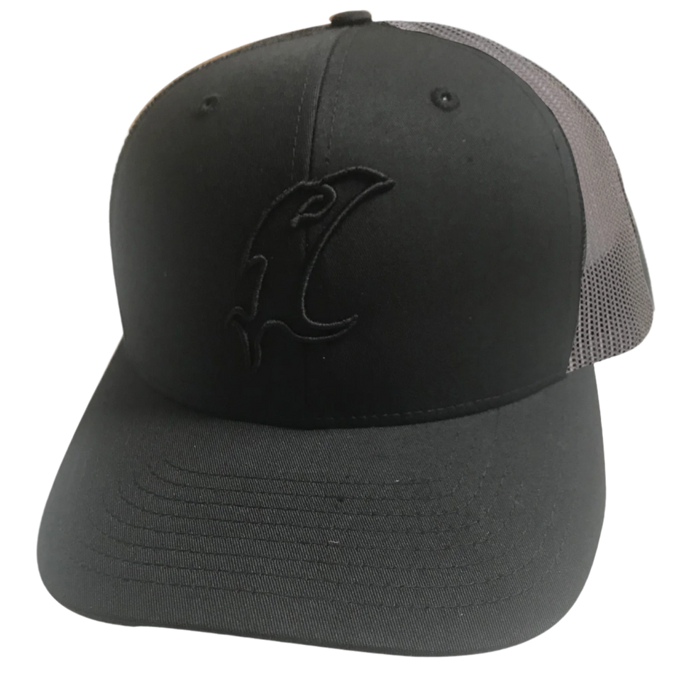 "Vic" Outline Black & Charcoal Adjustable Hat