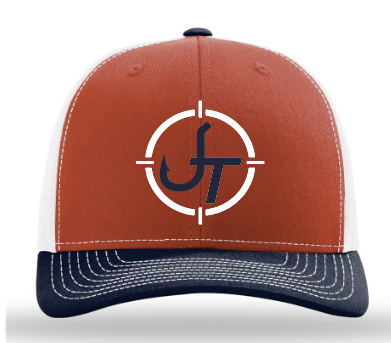Navy Blue, Red, and White JT Snapback Trucker Hat