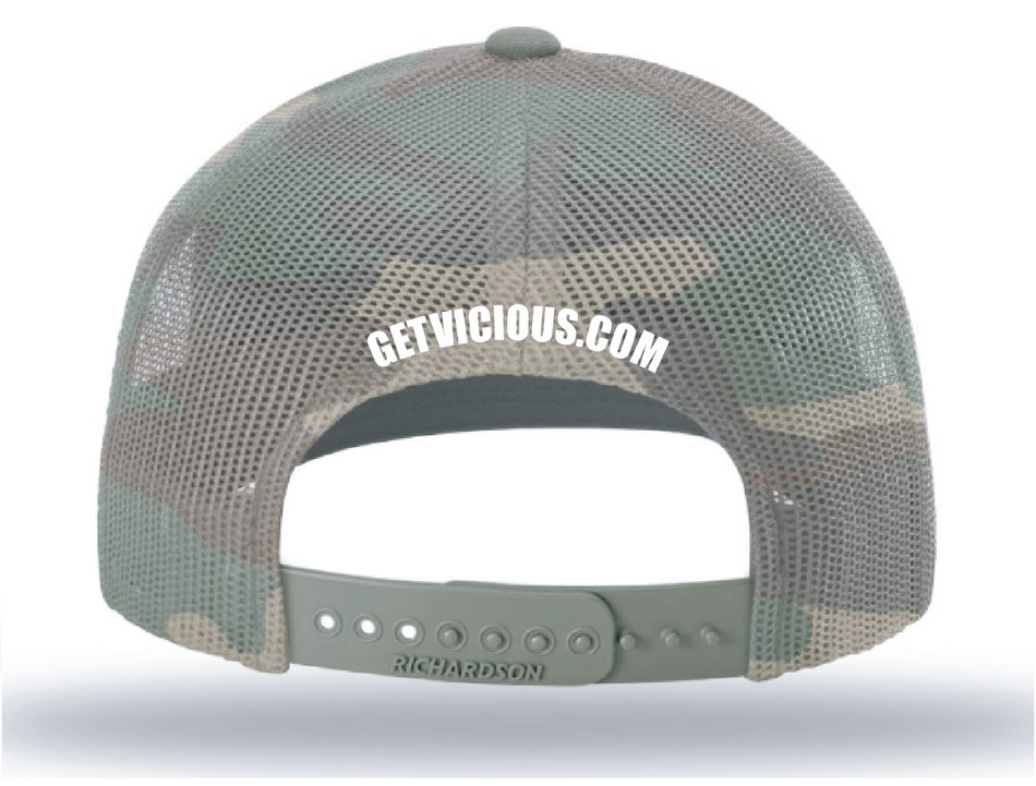 Shut Up & Fish Flag Patch - Green Camo