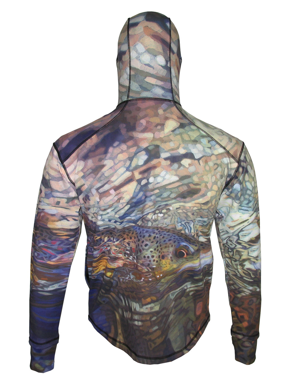 Secluded Brown Trout Heavyweight 1/4-Zip FlexShell Fishing Hoodie
