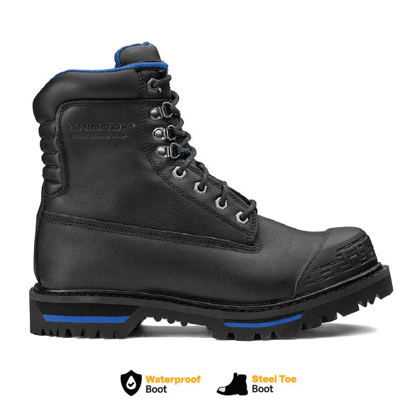 Tarantula 8" Steel Toe Men’s Waterproof Work Boot - Black