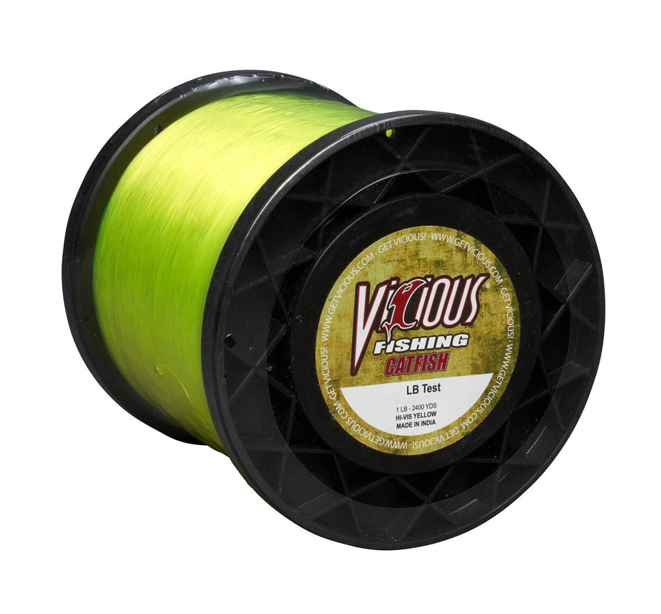 Vicious Catfish Hi-Vis Yellow Mono - 25 Lb Test