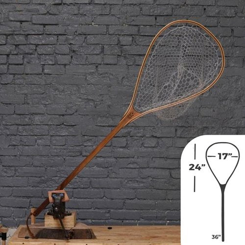 Big Dipper 24"x17" - Brook Trout Engraved - Natural Fly Fishing Traditional Landing Net - Handcrafted & Made in USA