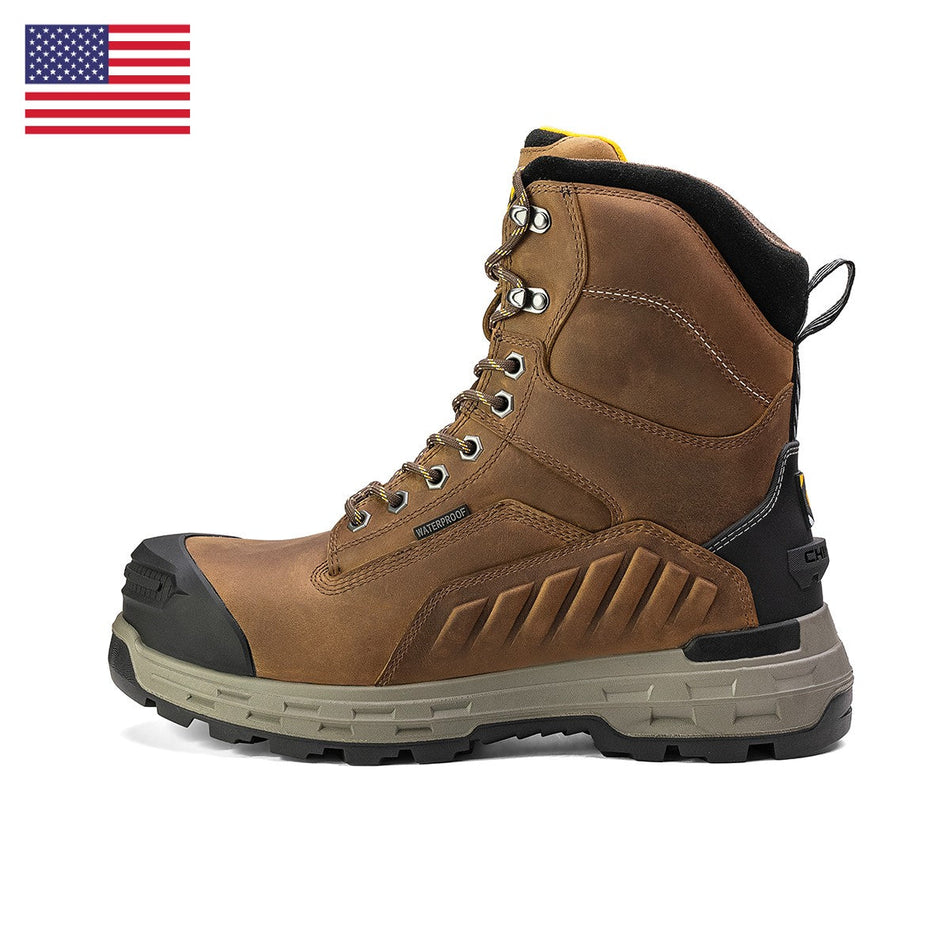 Wildwood 8" Waterproof Composite Toe Brown Boot - Made in USA
