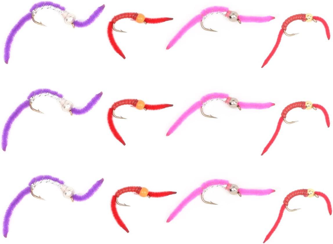 Trout Fly Assortment - San Juan Worm Power Bead Wet Nymph Fly Fishing ...