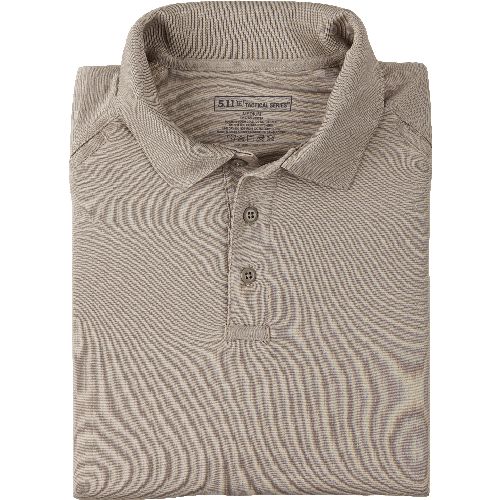Silver Tan - Men's Performance Long Sleeve Polo