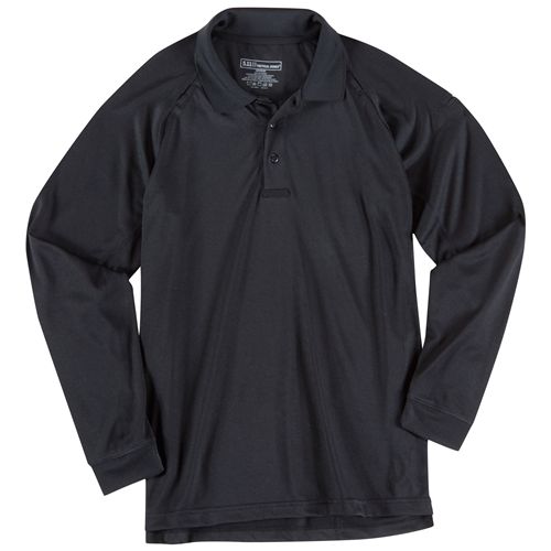 Black - Men's Performance Long Sleeve Polo