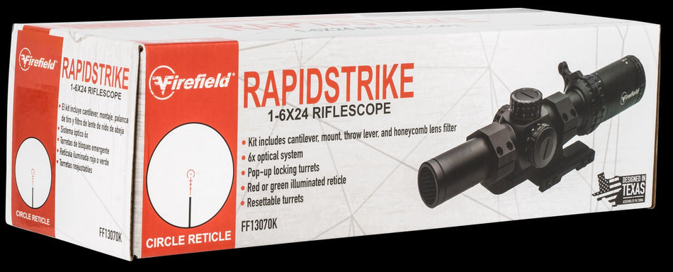 Firefield RapidStrike Riflescope - 1-6x 24mm Circle Dot Reticle