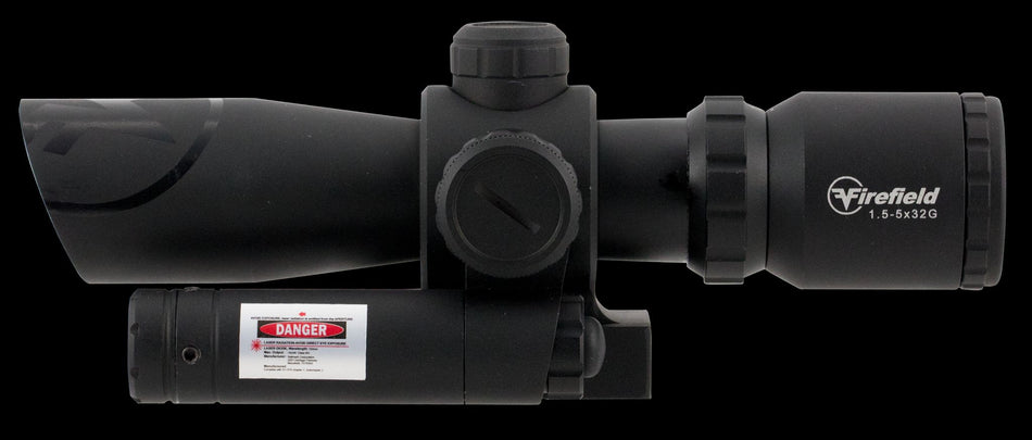 Firefield Barrage w/Green Laser Riflescope - 1.5-5x32mm Red/Green Mil-Dot Reticle