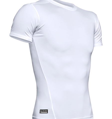 UA Men's Tactical HeatGear Compression T-Shirt - White