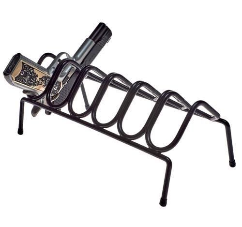Six Handgun Steel Pistol Rack - Black