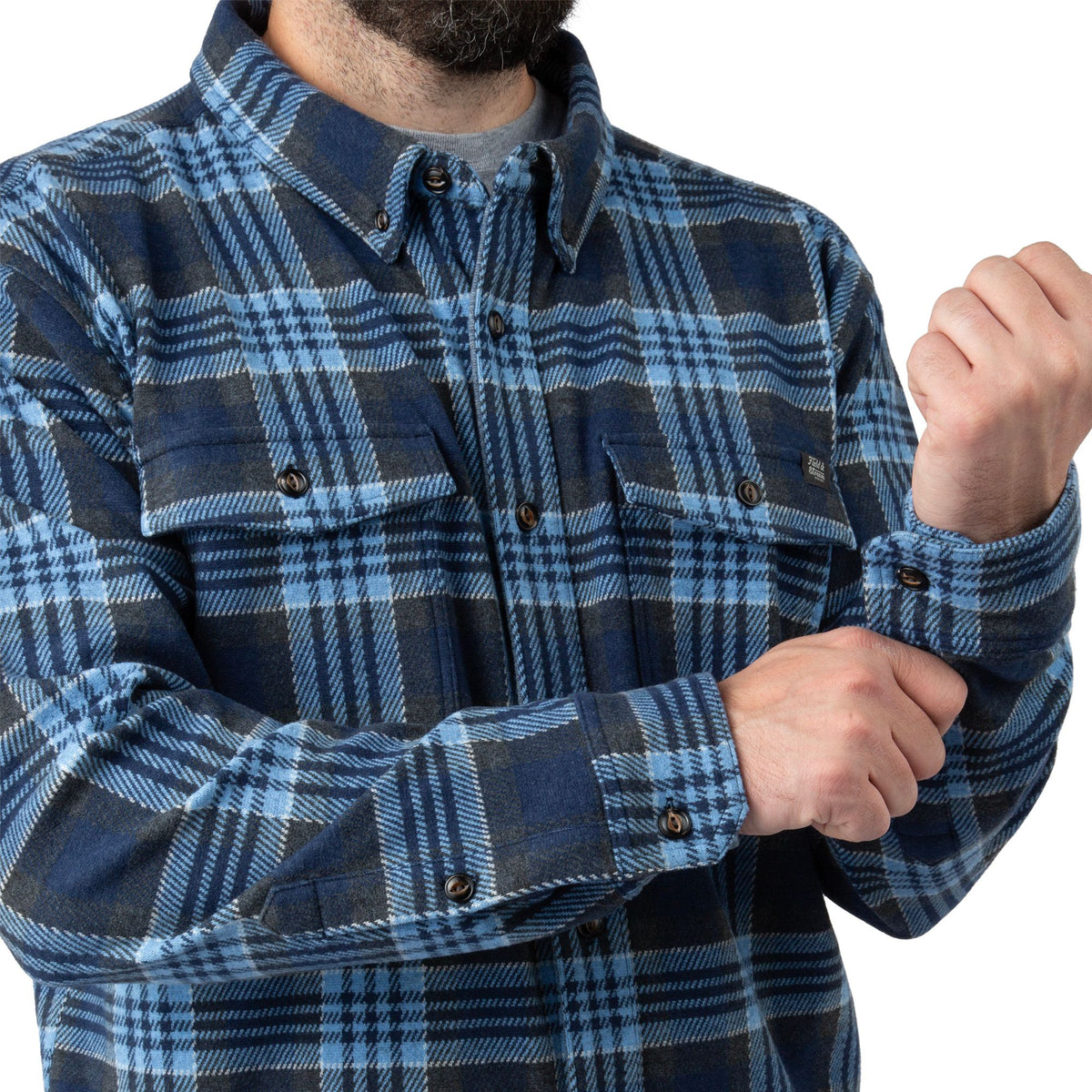 Smokey Plaid - Field & Stream Men's Bushveldt Plaid Knit Shirt - Sleeves