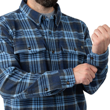 Smokey Plaid - Field & Stream Men's Bushveldt Plaid Knit Shirt - Sleeves