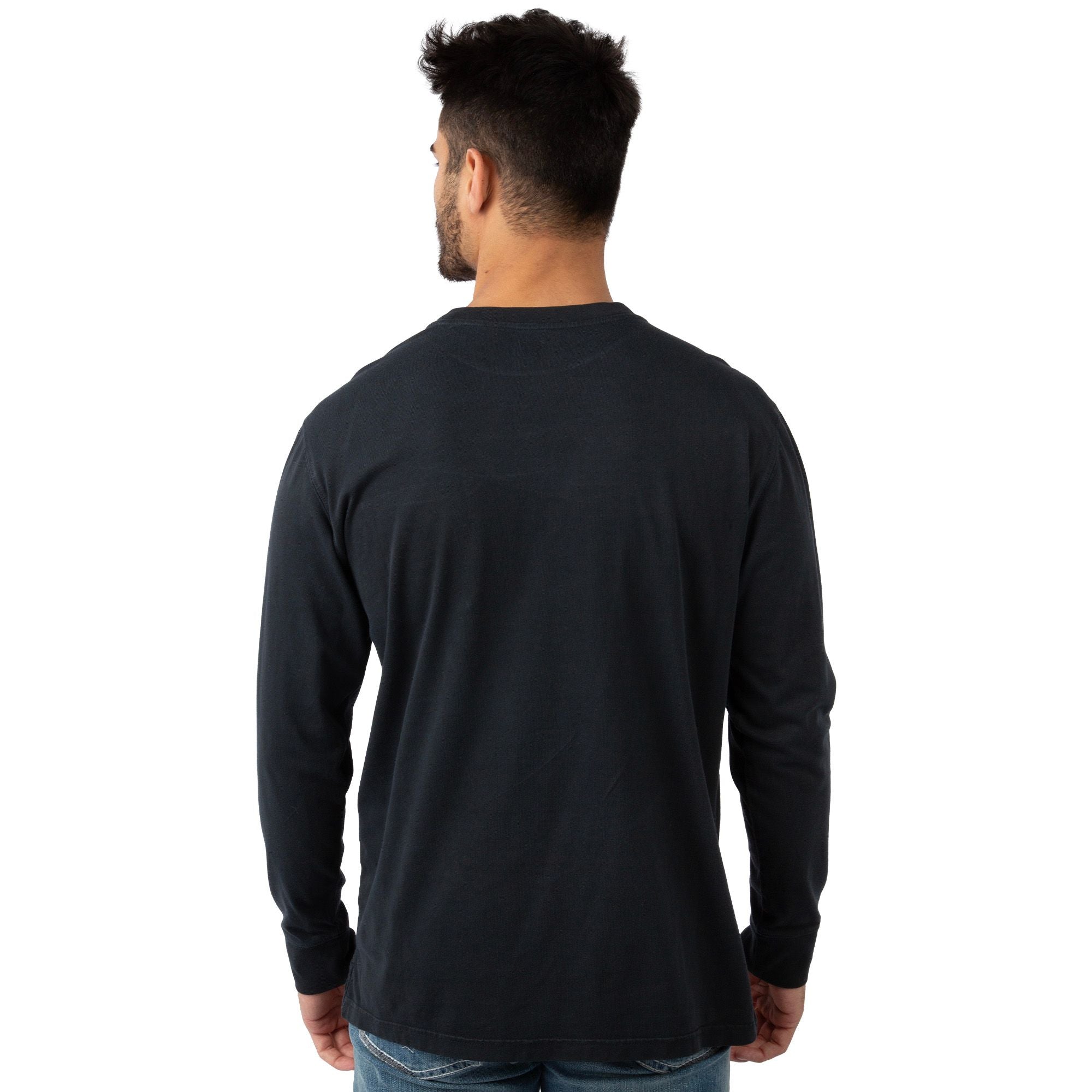 Black - Men's Flush Out Long Sleeve Pocket Tee - Back