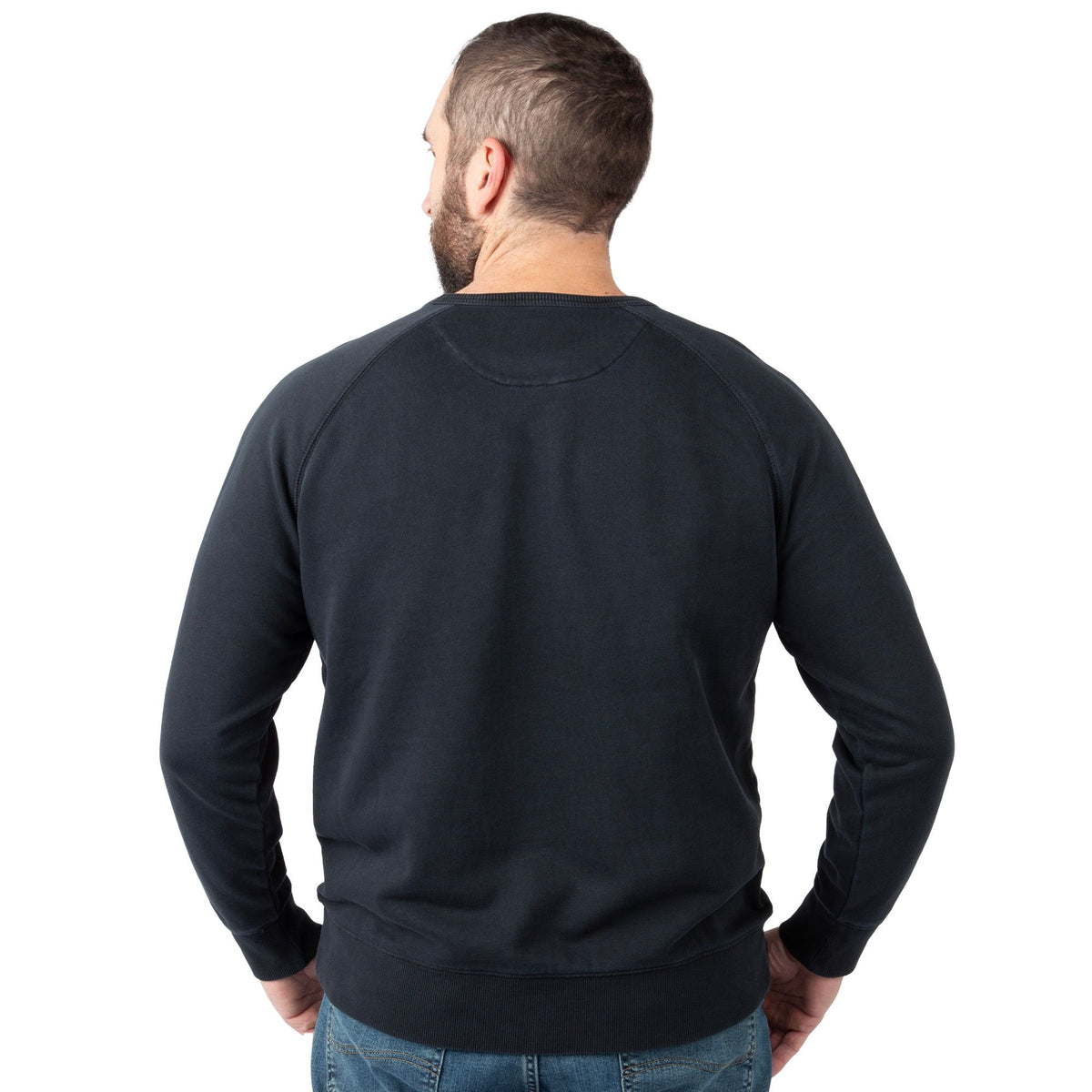 Black - Men's Holloa French Terry Crew - Back