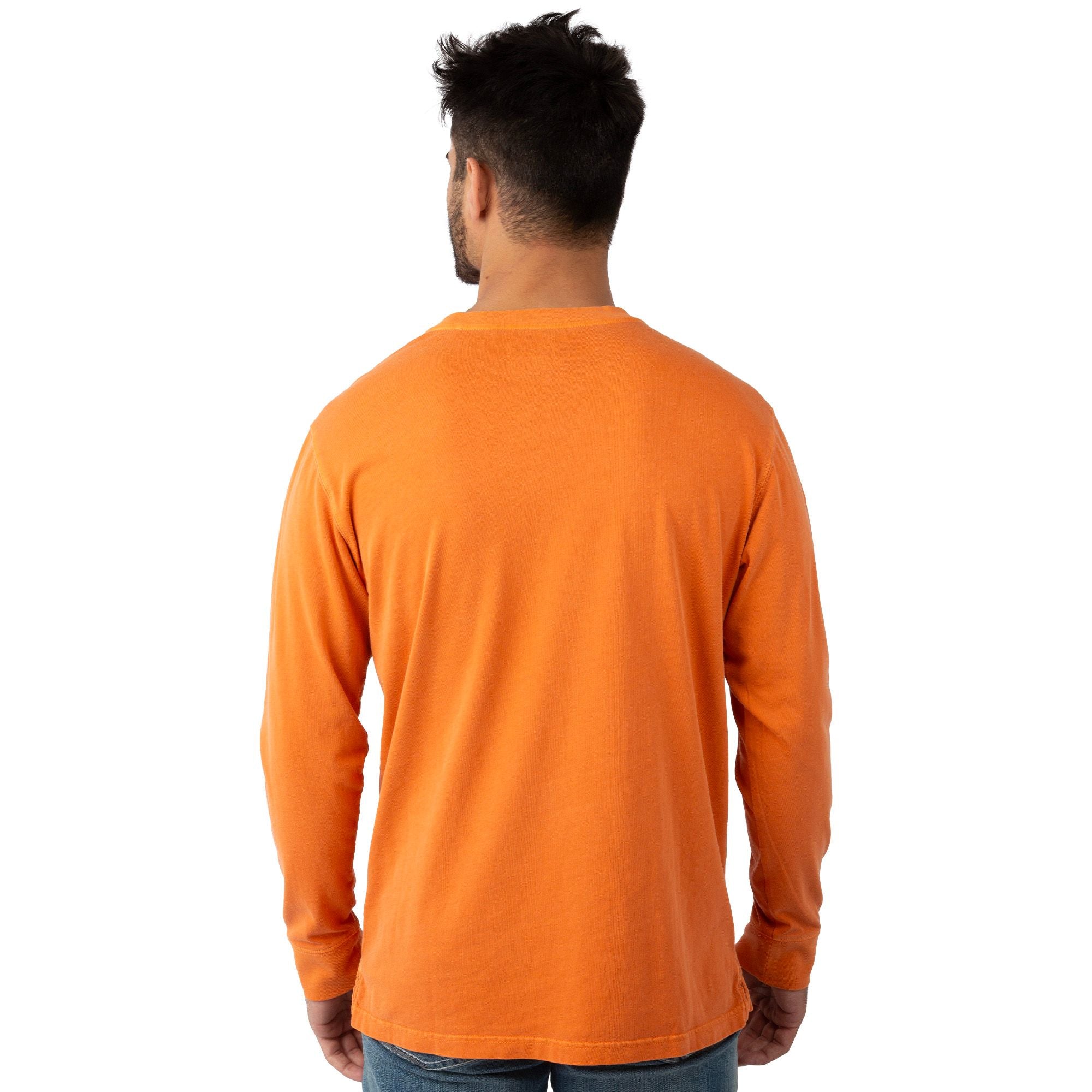 Orange - Men's Flush Out Long Sleeve Pocket Tee - Back