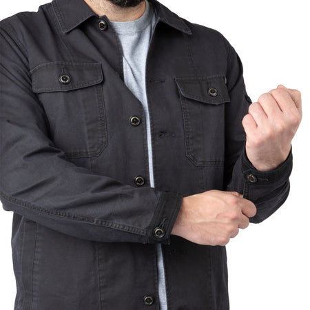 Black - Men's Epoch Lightweight Twill Shirt Jacket - Sleeves