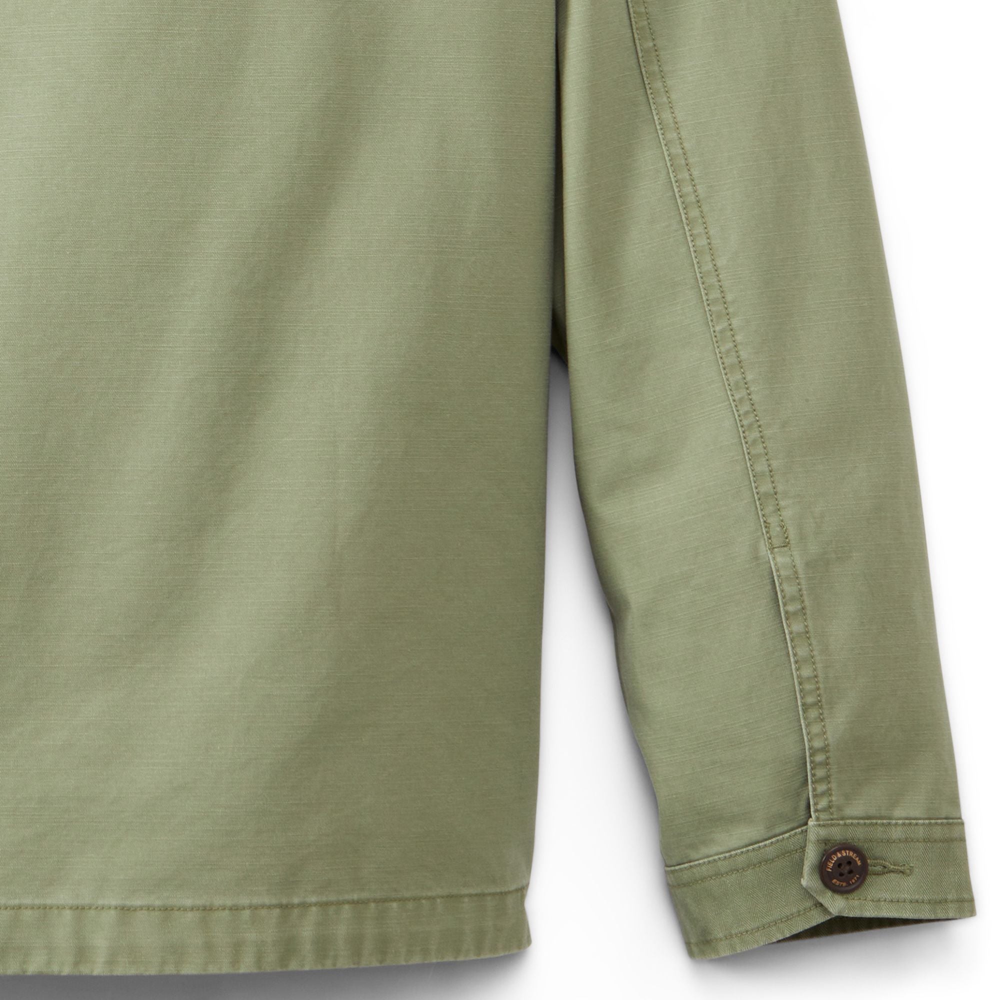 Olive - Men's Epoch Lightweight Twill Shirt Jacket - Back Sleeve