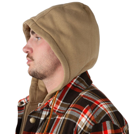 Tracker Plaid - Men's Decoy Hooded Flannel Shirt Jacket - Hood