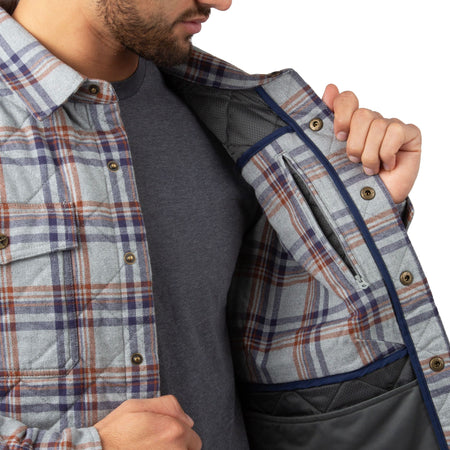 Grey Duck Plaid - Men's Tinkhamtown Quilted Shirt Jacket - Inside 2