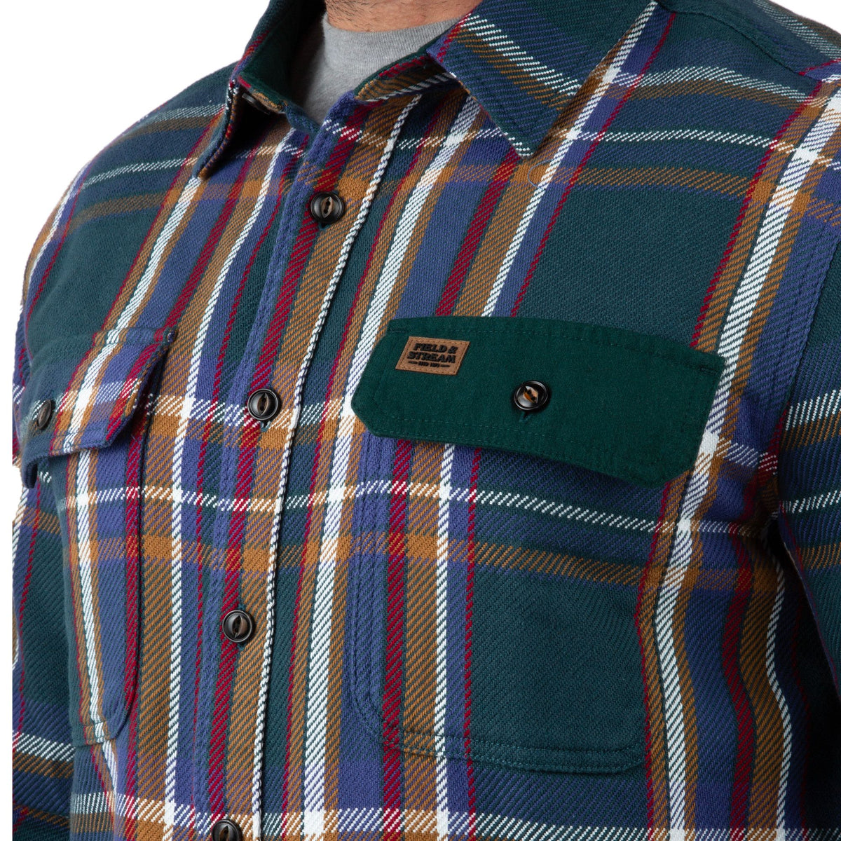 Northern Pine Plaid - Men's Hardwood Heavyweight Flannel Shirt - Pocket
