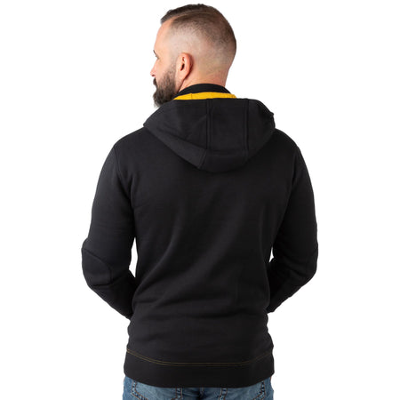Black - Men's Shoveler Ring Neck 1/4 Zip Hoodie - Back
