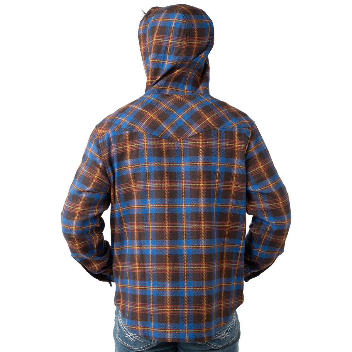 Uncle Robert's Plaid - Men's Raghorn Flannel Hoodie - Back