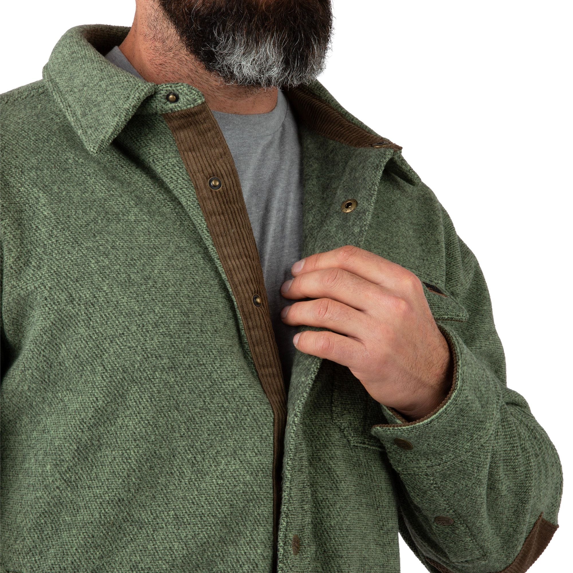 Olive - Men's Hail Call Fleece Shirt Jacket - Collar