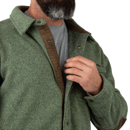 Olive - Men's Hail Call Fleece Shirt Jacket - Collar