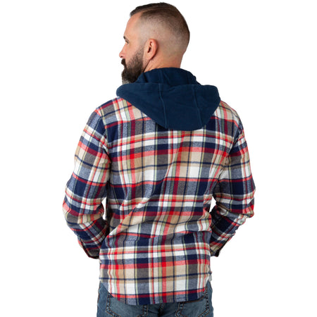 Universal Plaid - Men's Widgeon Waffle Hooded Flannel Shirt Jacket - Back