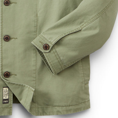 Olive - Men's Epoch Lightweight Twill Shirt Jacket - Front Sleeve