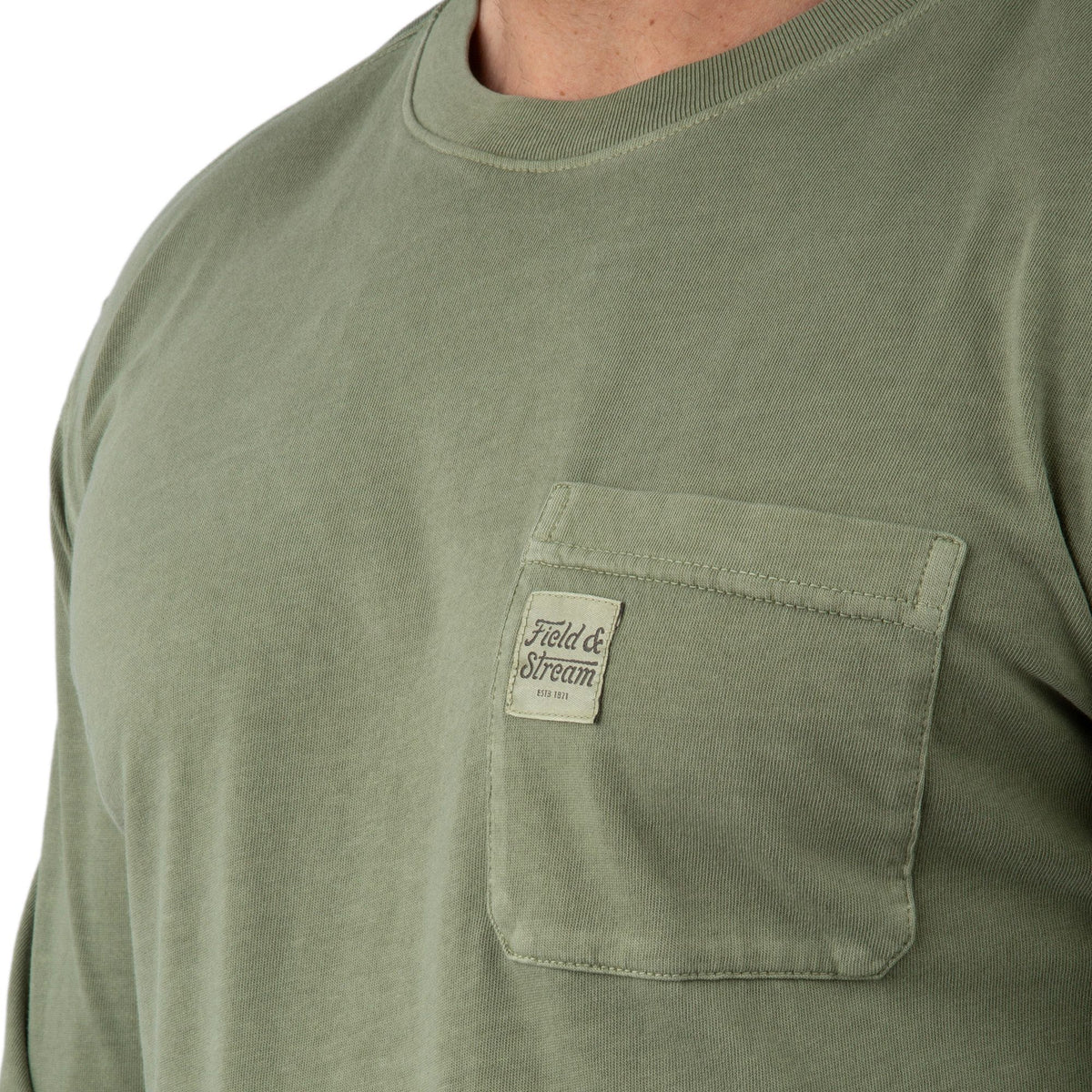 Light Olive - Men's Flush Out Long Sleeve Pocket Tee - Pocket