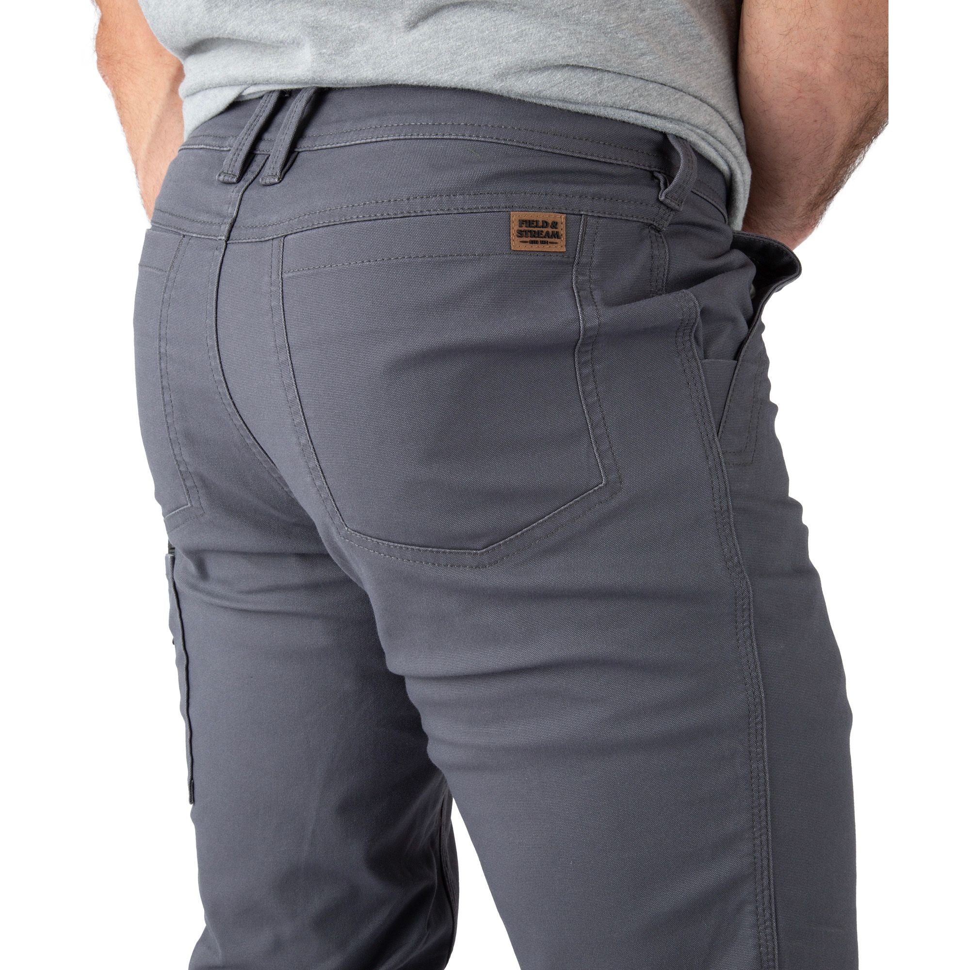 Charcoal - Men's Full Strut Canvas Stretch Pant - Right