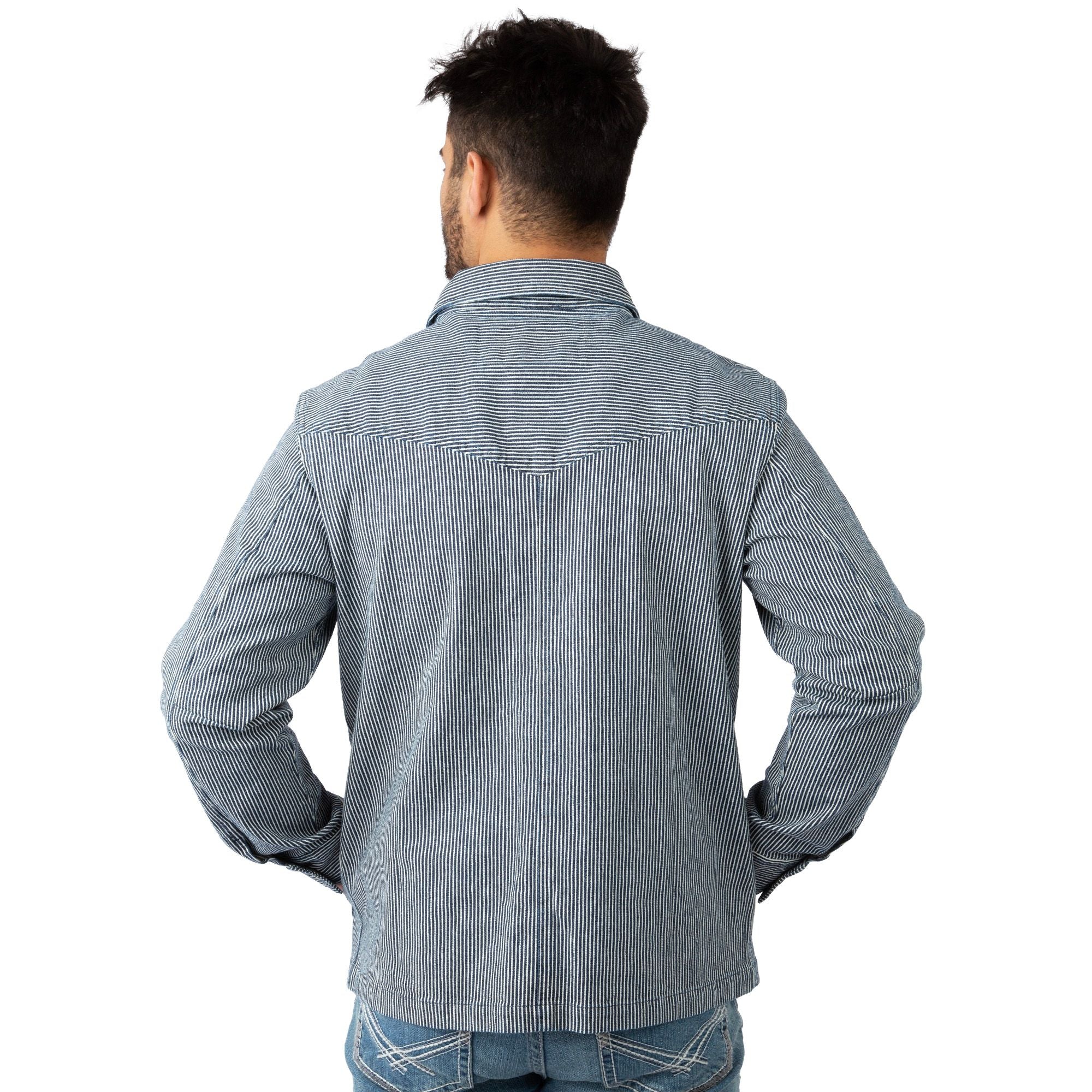 Railroad Stripe - Mossy Oak - Men's Brushbuster Utility Jacket - Back