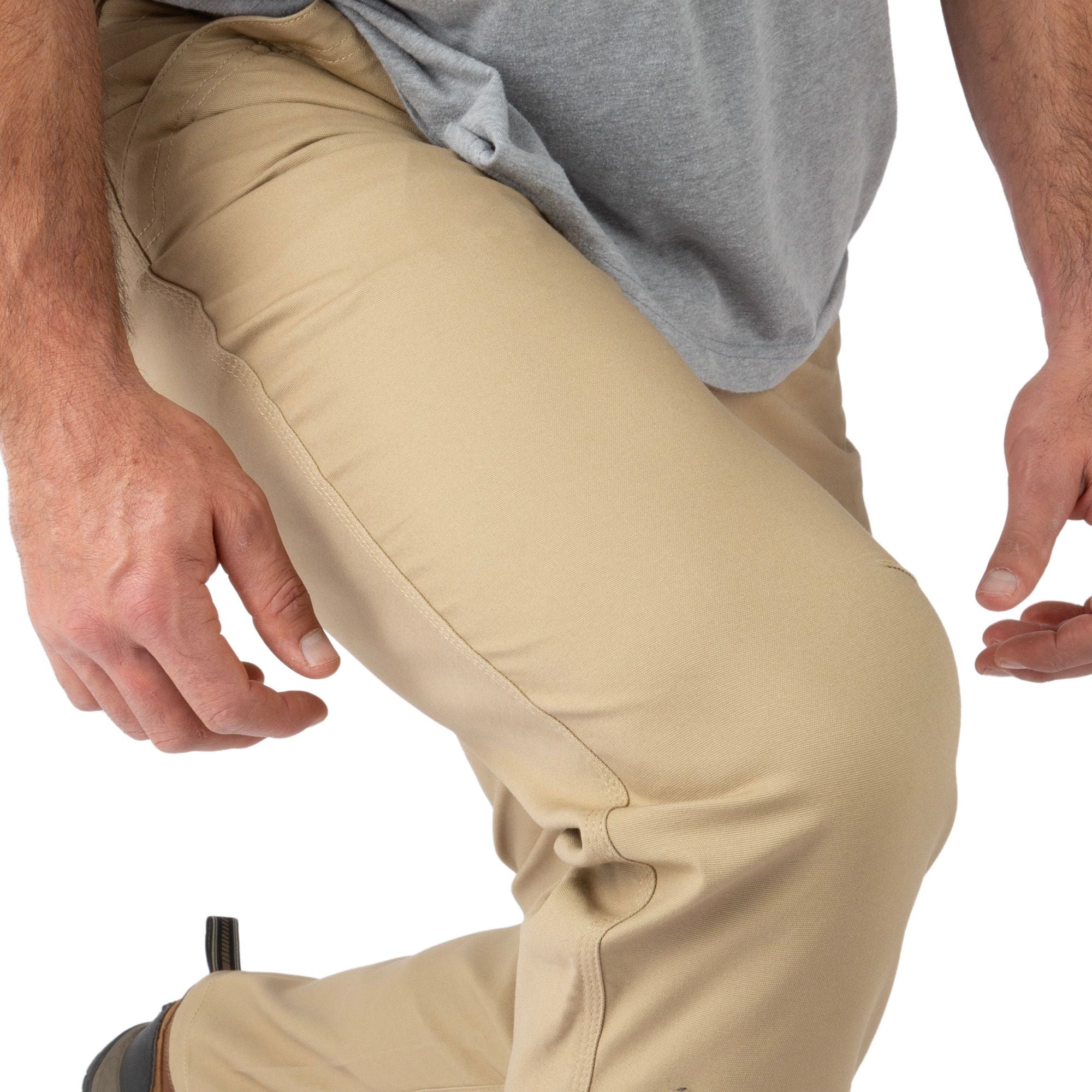 Khaki - Men's Full Strut Canvas Stretch Pant - Knee