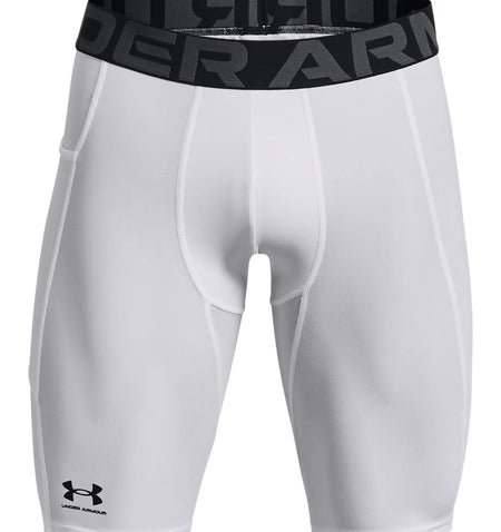 Whte - HeatGear Pocket Long Shorts