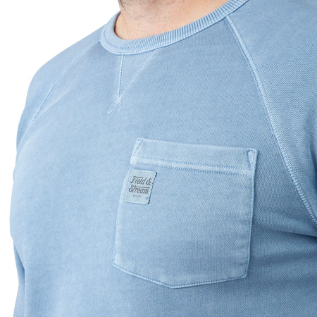 Light Blue - Men's Holloa French Terry Crew - Pocket