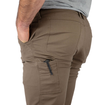 Brown - Men's Full Strut Canvas Stretch Pant - Left