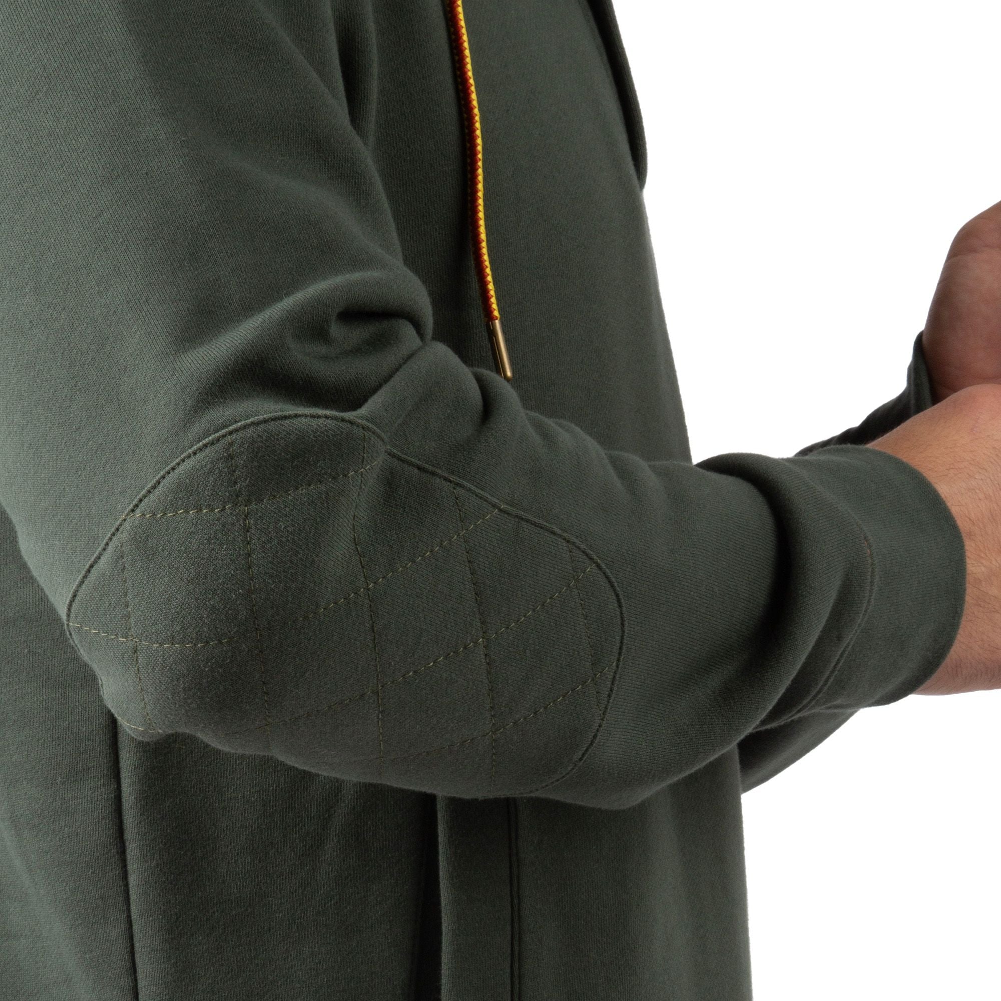 Army - Men's Shoveler Ring Neck 1/4 Zip Hoodie - Sleeve