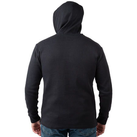 Black - Men's Double Reed Thermal Hoodie - Black