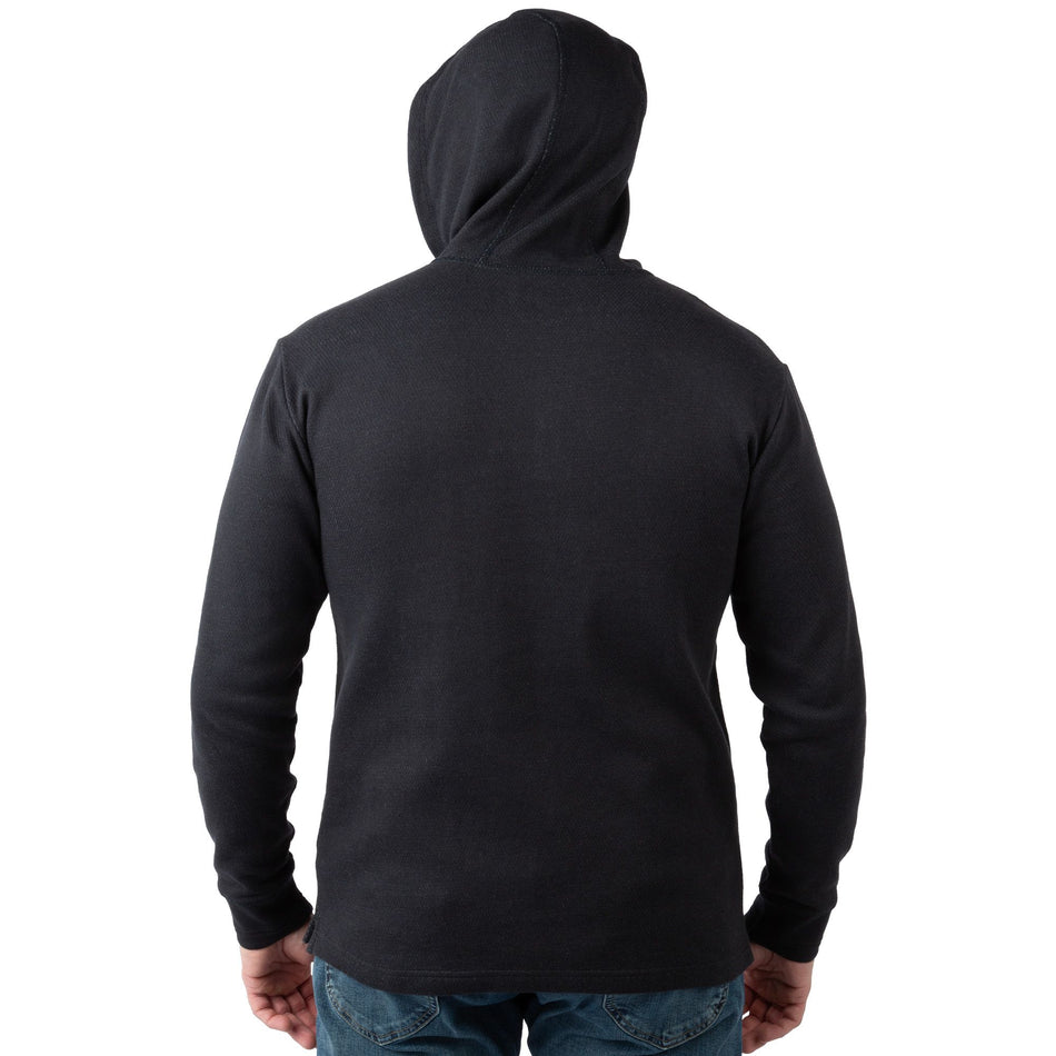 Black - Men's Double Reed Thermal Hoodie - Black