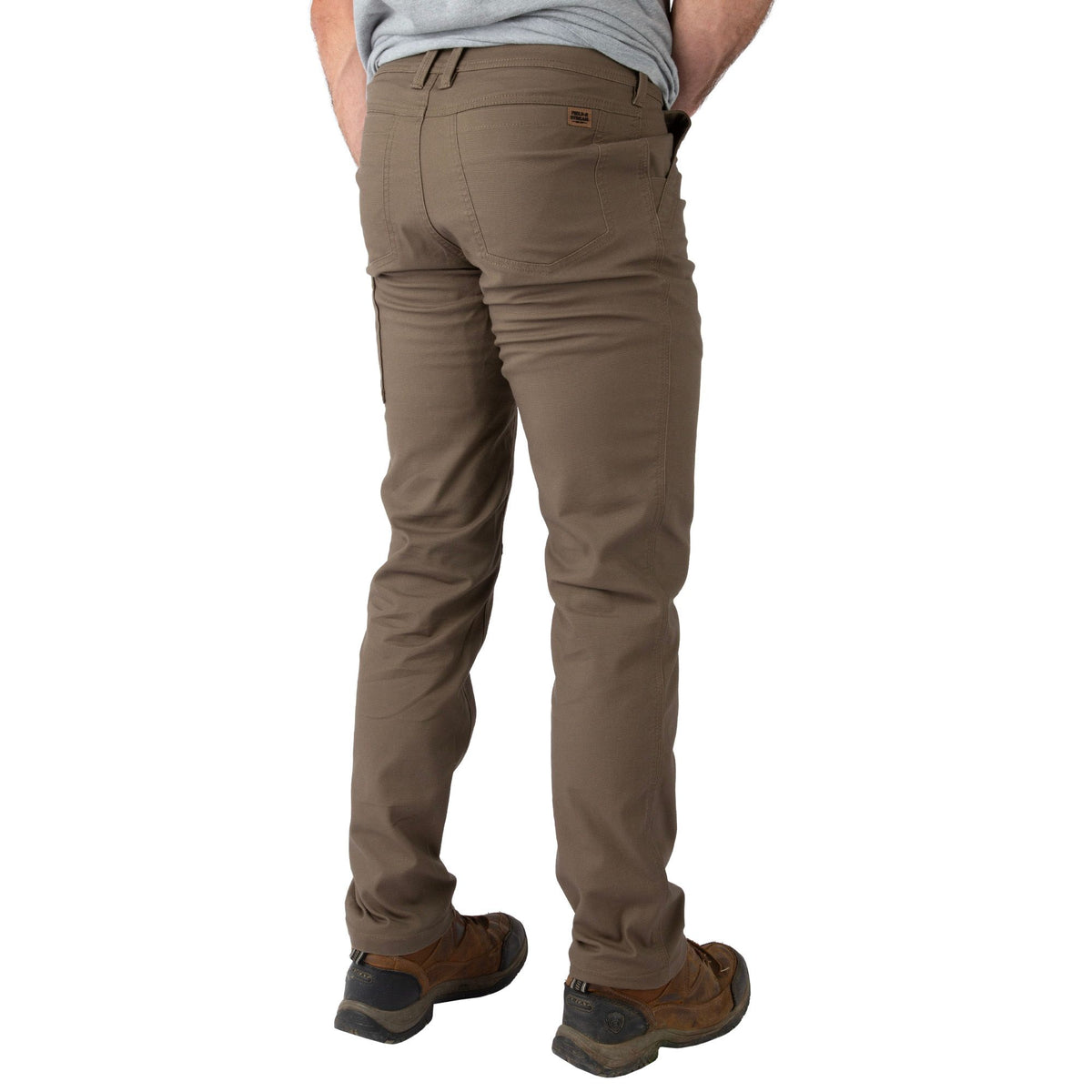 Brown - Men's Full Strut Canvas Stretch Pant - Back