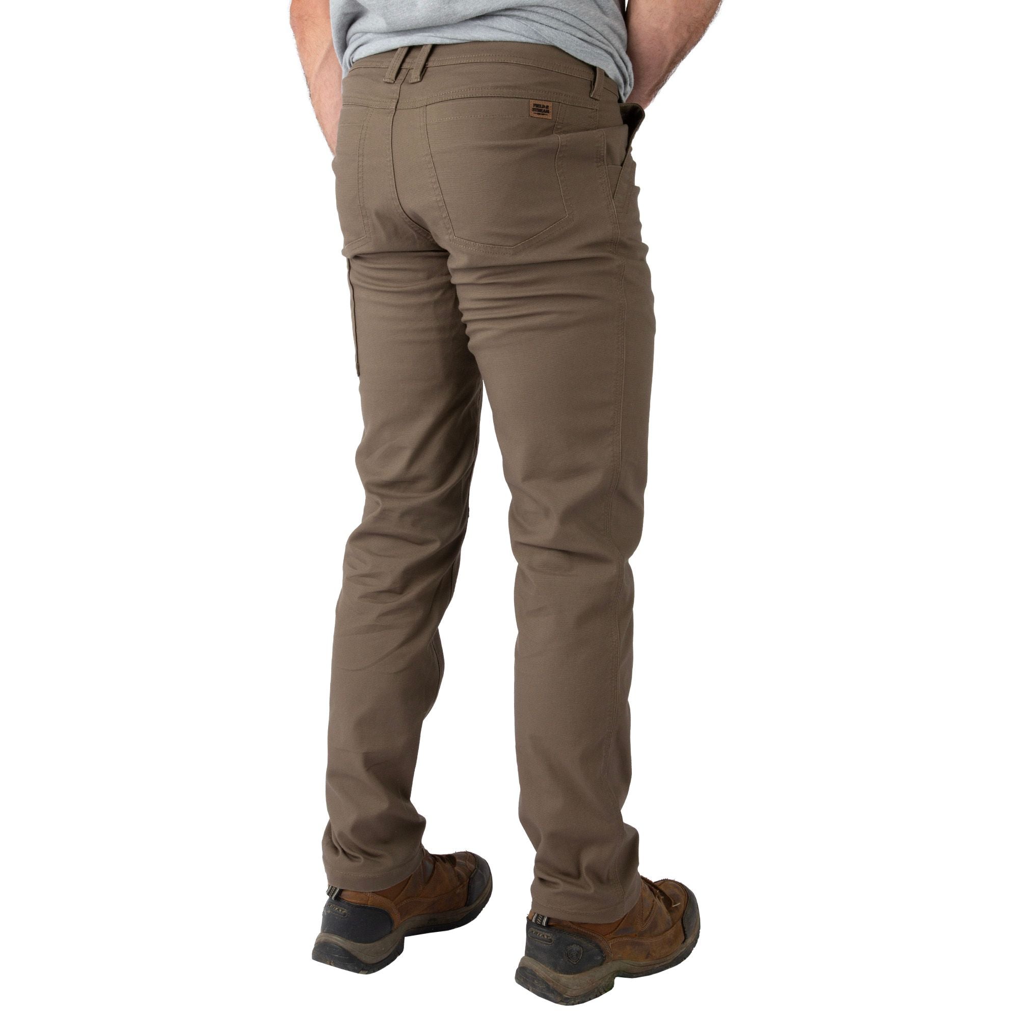 Brown - Men's Full Strut Canvas Stretch Pant - Back